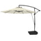 10FT Cantilever Umbrella with Fillable Base, Wind Strap and Cover, Offset Hanging Umbrella with Crank, Cream White