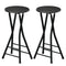 Set of 2 Foldable Barstools, Counter Height Bar Stools with Footrest and Steel Legs for Kitchen Island, Black