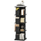 360° Rotating Bookcase with Anti-Tipping Straps, Anti-Slip Foot Pads, 4 Tier Bookshelf with 16 Cubbies for Books, Plants, Decorations, Black