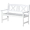2-Seater Wooden Garden Bench, 4FT Outdoor Patio Loveseat with Unique X-Shape Back for Yard, Lawn, Porch, White