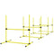 Set of 4 Dog Agility Training Equipment Adjustable Jump Bar Pet Exercise Kit with Carrying Bag (Yellow)