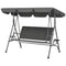 3-Seat Patio Swing Chair, Outdoor Canopy Swing Glider with Adjustable Shade, Grey