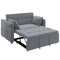 3‑in‑1 Convertible Sofa Bed, Pull Out Sleeper Sofa with USB Charging, Adjustable Backrest, Side Pockets, Dark Grey