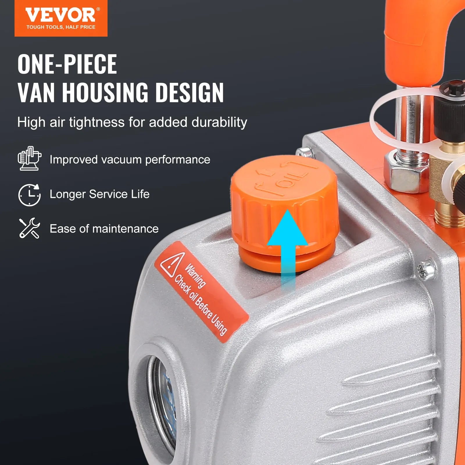 VEVOR 1/4 HP 4 CFM AC Vacuum Pump and Gauge Set, Single Stage Rotary Vane HVAC Air Vacuum Pump A/C Refrigerant Kit Manifold Gauge Set, with Three-Color Hose Carry Bag, Applicable to R134a, R410a