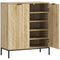 Shoe Storage Cabinet for 15 Pairs, Freestanding Shoe Cabinet with Doors and Adjustable Shelves for Hallway, Oak