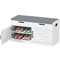 Shoe Storage Bench, Entryway Bench with 2-Tier Cabinet, Flip-Top Storage, Padded Cushion for Hallway, White