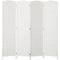6ft Folding Room Divider, 4 Panel Wall Partition with Wooden Frame for Bedroom, Home Office, White