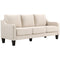 3 Seater Sofa, Modern Couch with Pocket Spring, Linen Upholstered, Thick Padded, Beige