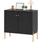 Sideboard, Modern Buffet Cabinet, Coffee Bar Cabinet with Fluted Doors and Adjustable Shelf, Black