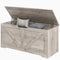 39.4 Inches Storage Chest, Storage Trunk with 2 Safety Hinges for Living Room, Grey Wood Grain