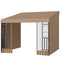 10' x 10' Wall Pergola, Outdoor Gazebo with 2 Curtains and 2 Nettings, UV Resistant, for Patio, Deck, Khaki