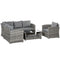 5 Pieces Wicker Patio Furniture Set with 4