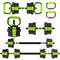 Soozier 6-in-1 Adjustable Dumbbell Set, Used as Kettlebell, Barbell, Dumbbell, Push-Up Stand, 44lbs Free Weights Set, Green