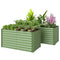 Set of 2 Galvanized Metal Planters for Outdoor Plants, 4' x 2' x 2' Raised Garden Bed, Light Green