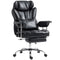 400LBS Massage Office Chair, Executive Office Chair with 6-Point Vibration, Footrest and Lumbar Support, Black