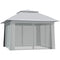 12' x 12' Foldable Pop-up Party Tent Instant Canopy Sun Shade Gazebo Shelter with Steel Frame, Light Grey