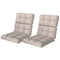 2-Piece Back Seat Cushion Replacement, Outdoor Patio Chair Cushions Set with Ties, Button Tufted, Beige