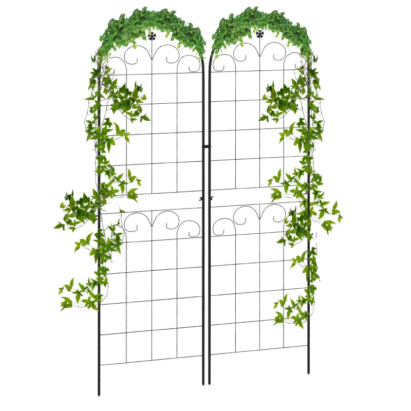 2 Pcs Garden Trellis for Climbing Plants, Outdoor Metal Trellis Plant Support Trellises for Patio, Lawn, Backyard