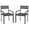 2 Piece Outdoor Dining Chairs with Aluminum Frame, Soft Cushion, for Deck, Garden, Balcony, Poolside, Grey