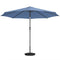 10' x 10' Round Market Umbrella with Base and Sandbag, Patio Umbrella with Crank Handle and Tilt, Blue