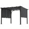 10' x 10' Retractable Pergola Canopy, UPF50+ Outdoor Metal Pergola Gazebo Sun Shade Shelter with Steel Frame, Dark Grey