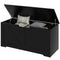 39.4 Inches Storage Chest, Storage Trunk with 2 Safety Hinges for Living Room, Black Wood Grain