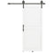 36inx84in Barn Door with 6FT Sliding Door Hardware Kit, Handle, Upgraded Rollers and Floor Guide, Waterproof, White
