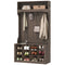 4-In-1 Hall Tree with Bench and Shoe Storage, Farmhouse Coat Rack Shoe Bench with 12 Shoe Cubbies, 6 Hooks, Dark Brown