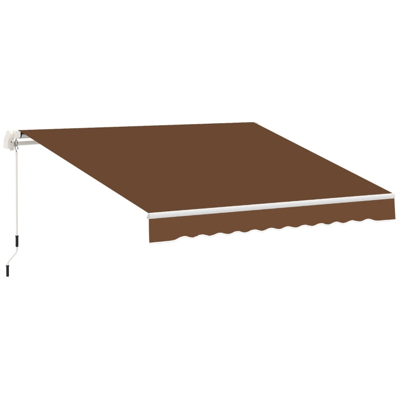 10' x 8' Manual Retractable Awning, Sun Shade Shelter Canopy, with Aluminum Frame and UV Protection for Patio Deck Yard Window Door, Coffee
