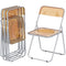 4 Pack Acrylic Foldable Chairs, Transparent Folding Chairs for Living Room, Home Office, Party, Orange