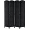 6ft Folding Room Divider, 4 Panel Wall Partition with Wooden Frame for Bedroom, Home Office, Black