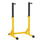 Soozier Dip Station, Body Press Parallel Bar with 10 Adjustable Height, Home Gym Workout Trainer Dip Bar, Yellow