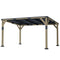 14' x 10' Gazebo, Lean to Galvanized Steel Hardtop Gazebo Pergola with Wood Frame, Patio Gazebo Awning, Dark Grey