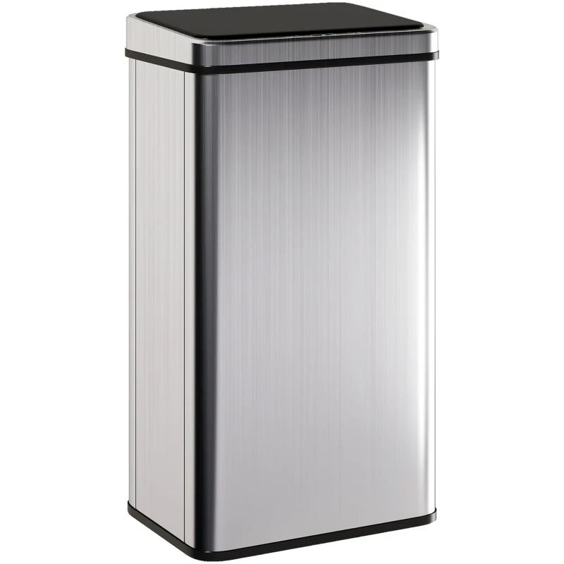 13.2 Gallon Automatic Garbage Can with Soft-Close Lid, Touchless Trash Can with Fingerprint Resistant Stainless Steel