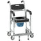 3-in-1 Shower Commode Wheelchair, Transport Beside Commode Chair with Padded Seat for the Elderly, Disabled