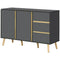 Sideboard Buffet Cabinet with Adjustable Shelves - Dark Grey