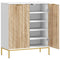 Shoe Storage Cabinet for 15 Pairs, Freestanding Shoe Cabinet with Doors and Adjustable Shelves for Hallway, White