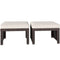 2 Pieces Wicker Outdoor Ottomans with Removable Cushions, Rattan Outdoor Seating, Footrest and Side Table, Khaki