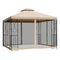 10x10ft Patio Gazebo, Outdoor Double Top Pavilion Canopy, Garden Event Party Tent Shelter, Yard Sun Shade Steel Frame w/ Mosquito Netting and Storage Tray