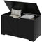 31.5 Inches Storage Chest, Storage Trunk with 2 Safety Hinges for Living Room, Black Wood Grain