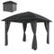 10' x 10' Outdoor Hardtop Gazebo Canopy with UV50+ Polycarbonate Roof, Steel Frame, Central Hook, Curtains, Light Grey