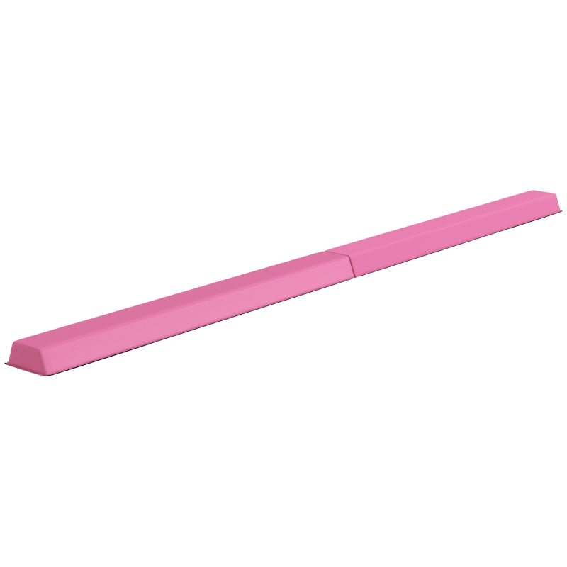 Soozier 7.7ft Folding Balance Beam, Gymnastics Equipment with Anti-Slip Bottom for Kids Home Training, Red