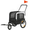 2 in 1 Dog Bike Trailer, Dog Stroller with Safety Leash, Hitch, Flag, Reflectors, Cushion for Small Dogs, Black