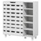 Shoe Cabinet, 21 Pair Shoe Storage Cabinet Organizer with 5-tier Double Door Cupboard and 5-tier Open Shelves, White