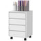 4 Drawer File Cabinet, Vertical Filing Cabinet with Wheels, Modern Printer Stand for Home Office, White