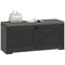Shoe Storage Bench with Padded Seat, Entryway Bench Holds up to 352 lb, Shoe Organizer, 8 Pairs, Black Wood Grain