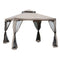 10' x 10' Patio Gazebo Outdoor Pavilion 2 Tire Roof Canopy Shelter Garden Event Party Tent Steel Frame, Brown
