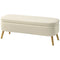 47 Inches Storage Ottoman Bench, End of Bed Bench, Upholstered Teddy Fleece Storage Chest for Living Room, Beige