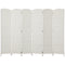 6ft Folding Room Divider, 6 Panel Wall Partition with Wooden Frame for Bedroom, Home Office, White