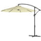 10' Deluxe Patio Umbrella, Outdoor Market Parasol, Banana Hanging Offset Sunshade with Crank, Cross Base, Beige